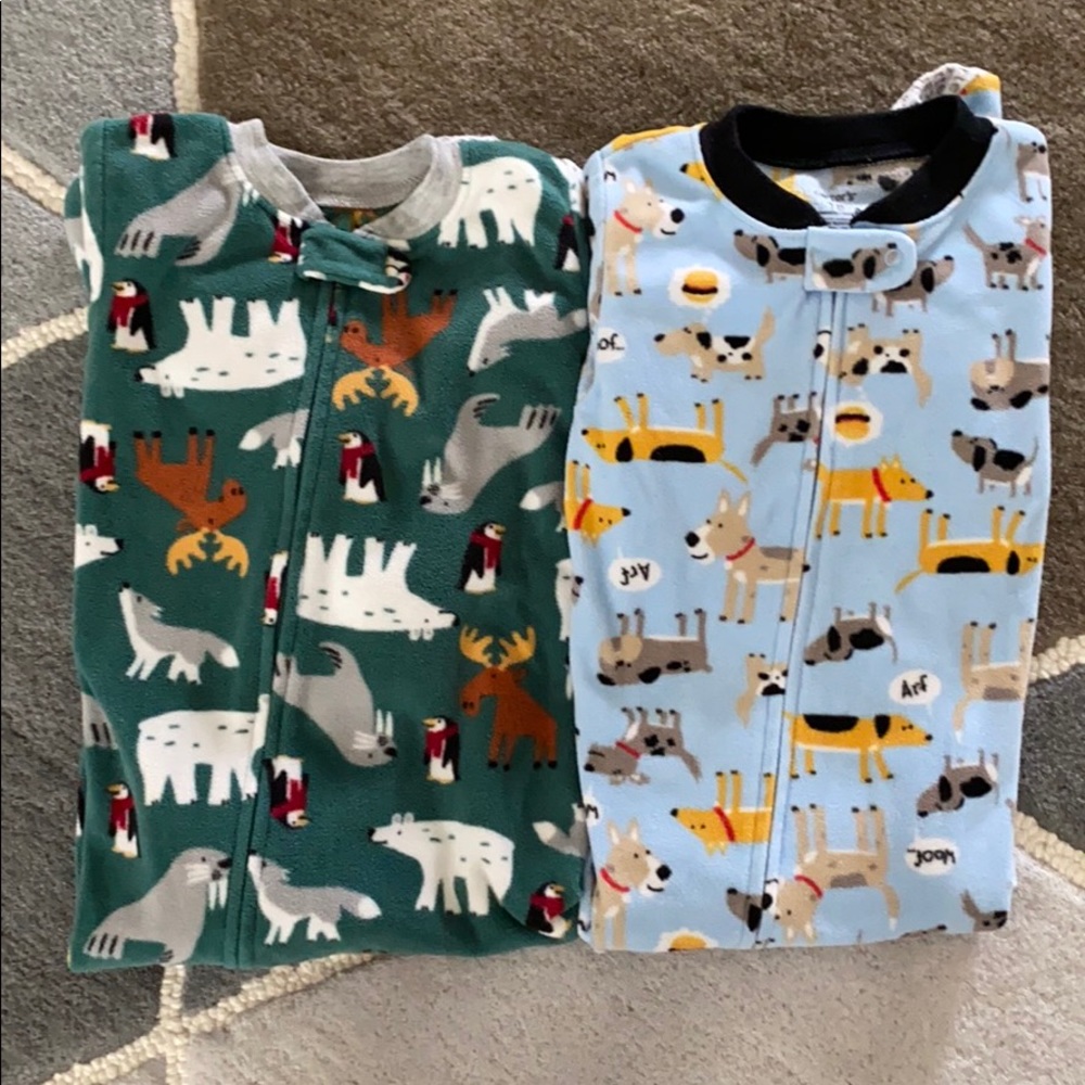 Carter’s Fleece Footie Pajamas Zip Up Lot 18M